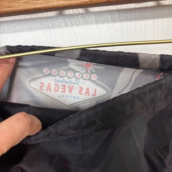 Las Vegas Skyline Drawstring Backpack Black Souvenir Gym Bag Colorful Cityscape - Picture 4 of 4